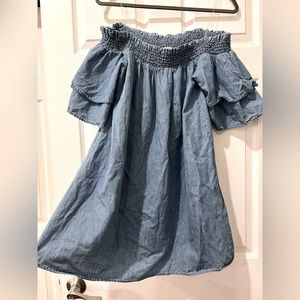 Off Shoulder Denim Dress